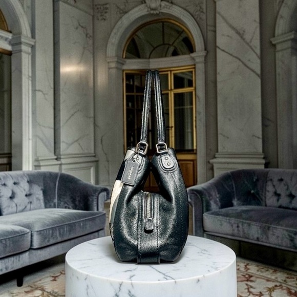 COACH Edie 31 with Patchwork with Snakeskin Detail — Pewter/Black Multi - Picture 3 of 7